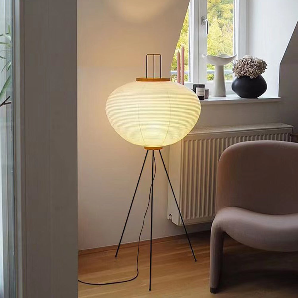 Ritta Moderne Minimalista Treppiede Lanterna Carta Lampade da Terra Bianco