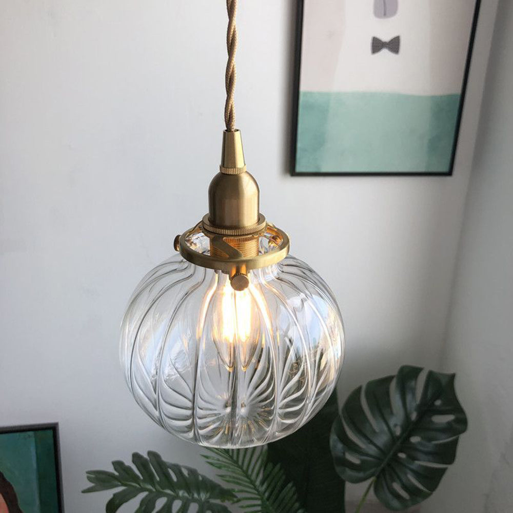 Valentina Retro Oval Vetro Metallo Lampade a Sospensione
