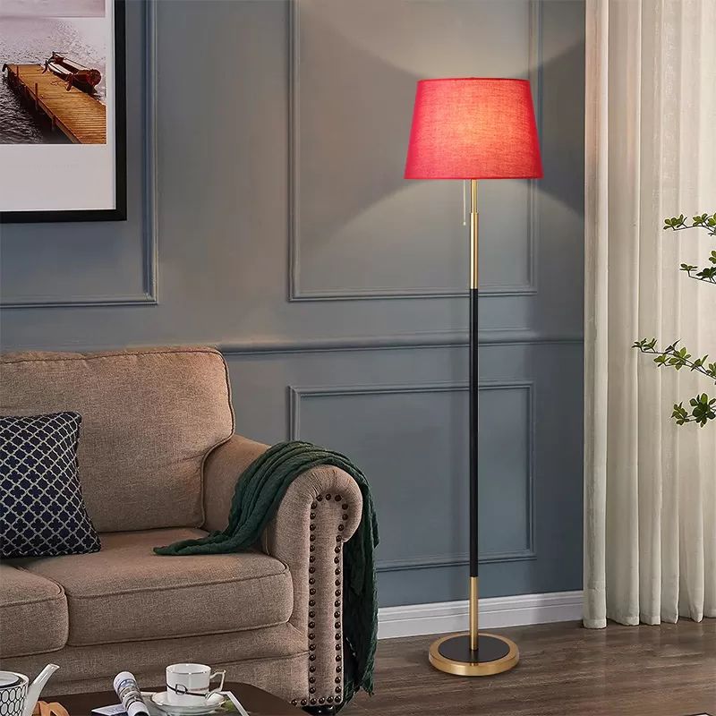 Tiffany Moderne LED Lampade da Terra Metallo/Tessuto Salotto Semplice Nero/Bianco/Rosso/Beige