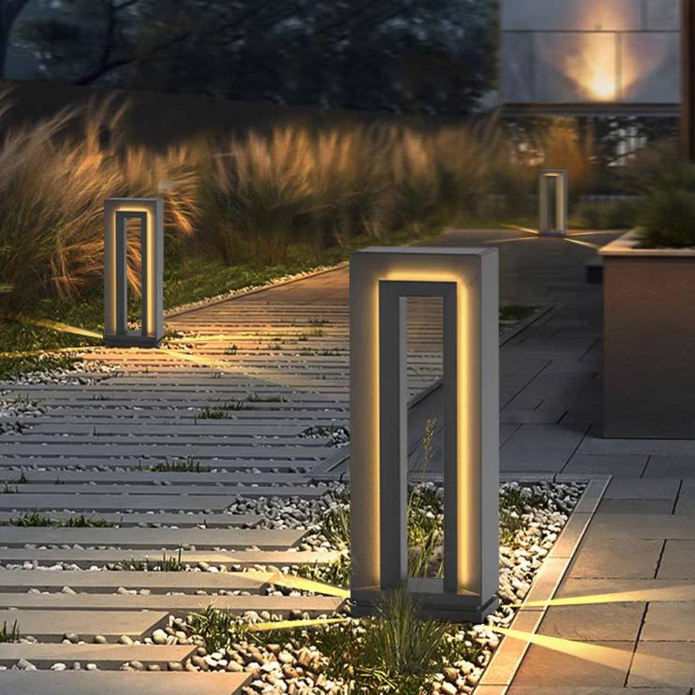 Ray Moderno Metallo Rettangolare Solare Lampade da Esterno Giardino