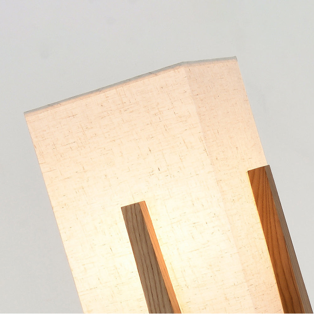 Muto Moderne LED Lampada da Terra Rettangolare Legno/Tessuto