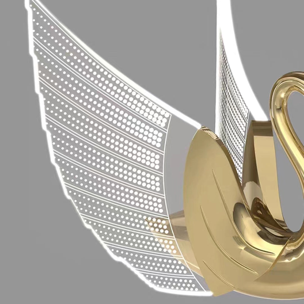 Arisha Design LED Cigno Lampada da Parete Acrilico Metallo Oro/Rosa Soggiorno/Camera da Letto