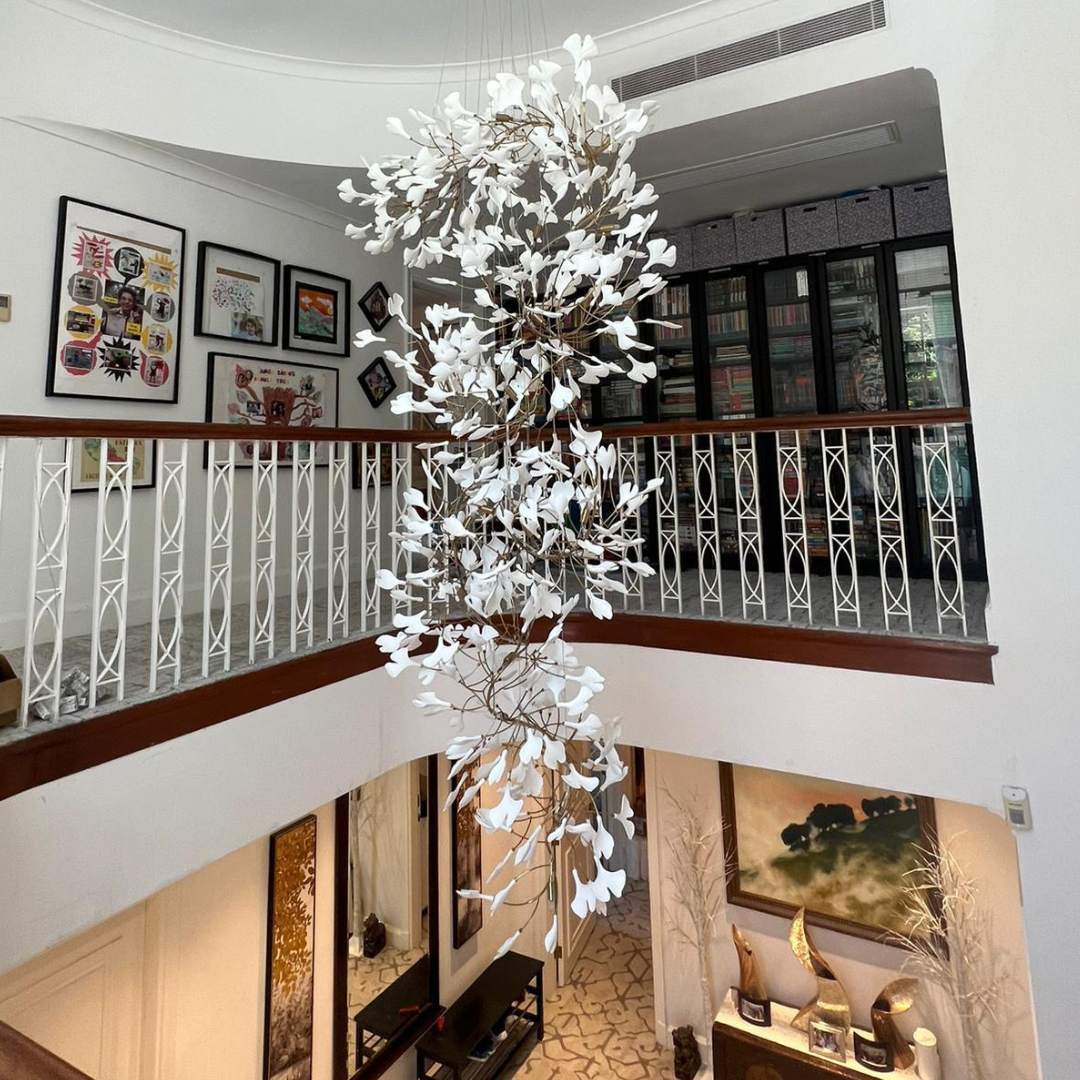 Olivia Design Bellissimo LED Lampade a Sospensione Irregolare Ginkgo Biloba Metallo Ceramico Soggiorno