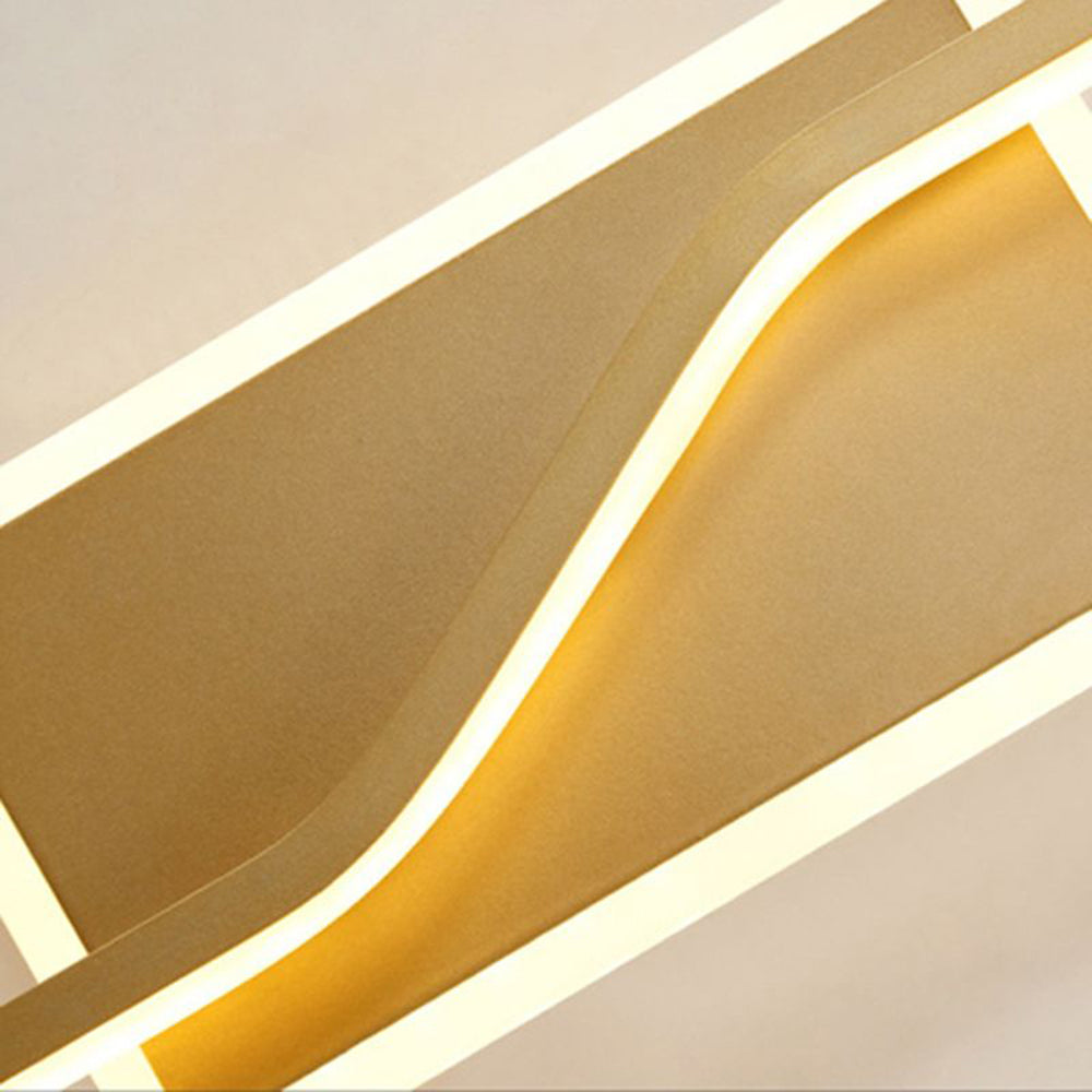 Arisha Applique LED Lusso Moderno Curvo Lineare Metallo, Oro,Bagno