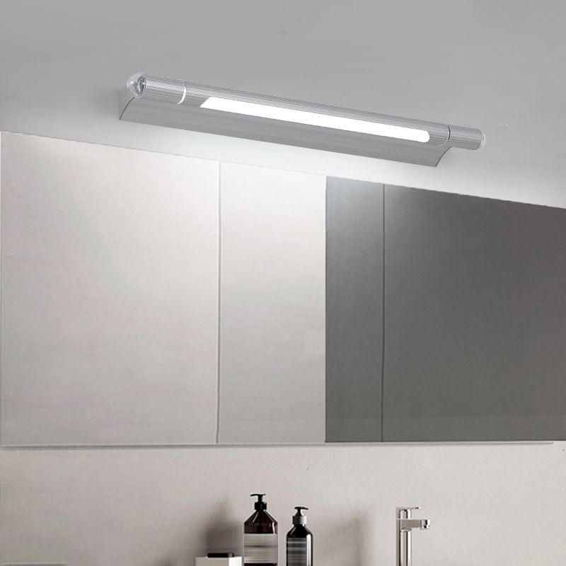 Arisha Minimalista Lineare LED Applique Argento Lungo Metallo/Acrilico Bagno