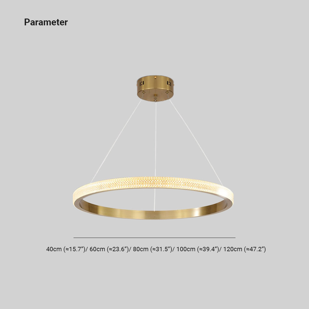 Kristy Moderna LED Lampada a Sospensione Anello Metallo Acrilico Oro/Nero