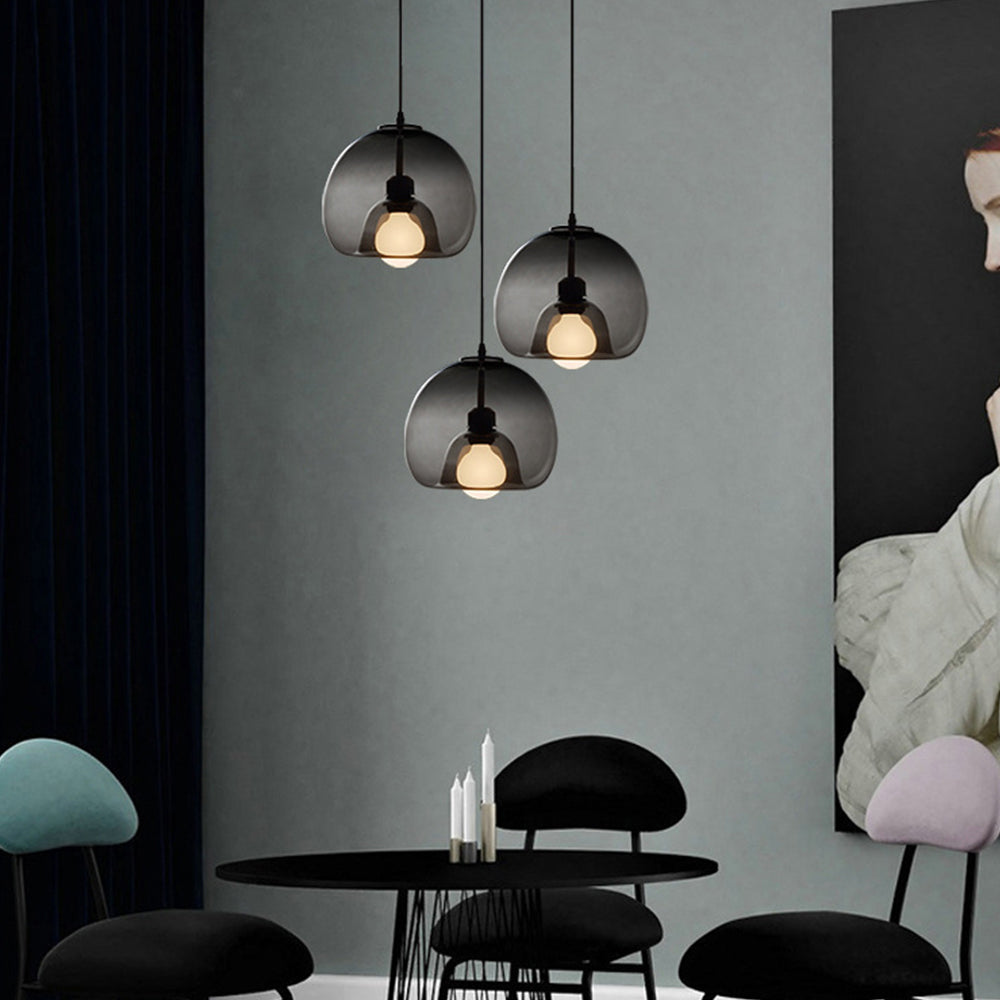 Valentina Moderno LED Globo Vetro Lampade a Sospensione Ambra/Grigio Soggiorno/Camera da Letto