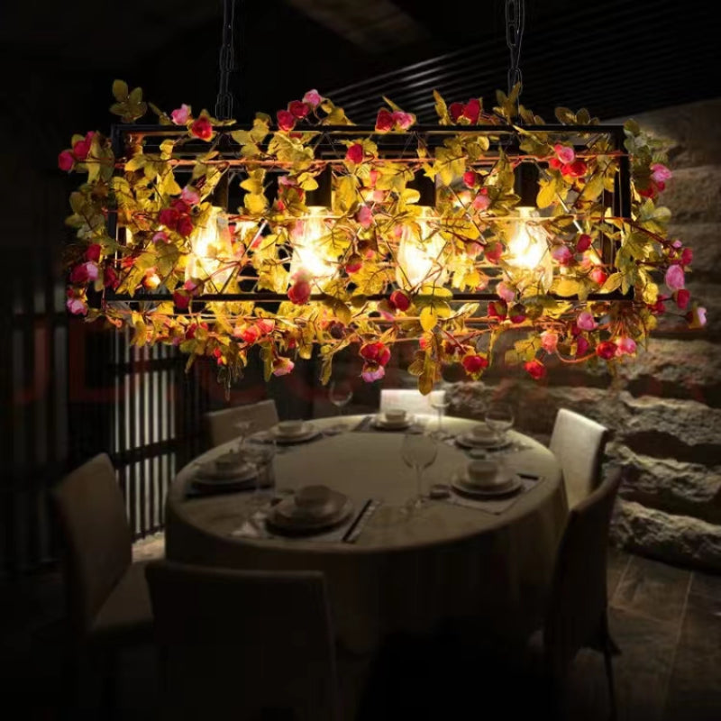 Ritta Rustica Arte Contadina Deco Impianto Rettangolo Lampade a Sospensione
