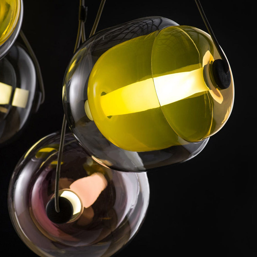 Valentina Moderni LED Bolla Vetro Lampade a Sospensione Blu/Giallo/Rosa/Grigio Fumo/Bianco/Chiaro Soggiorno/Camera da Letto