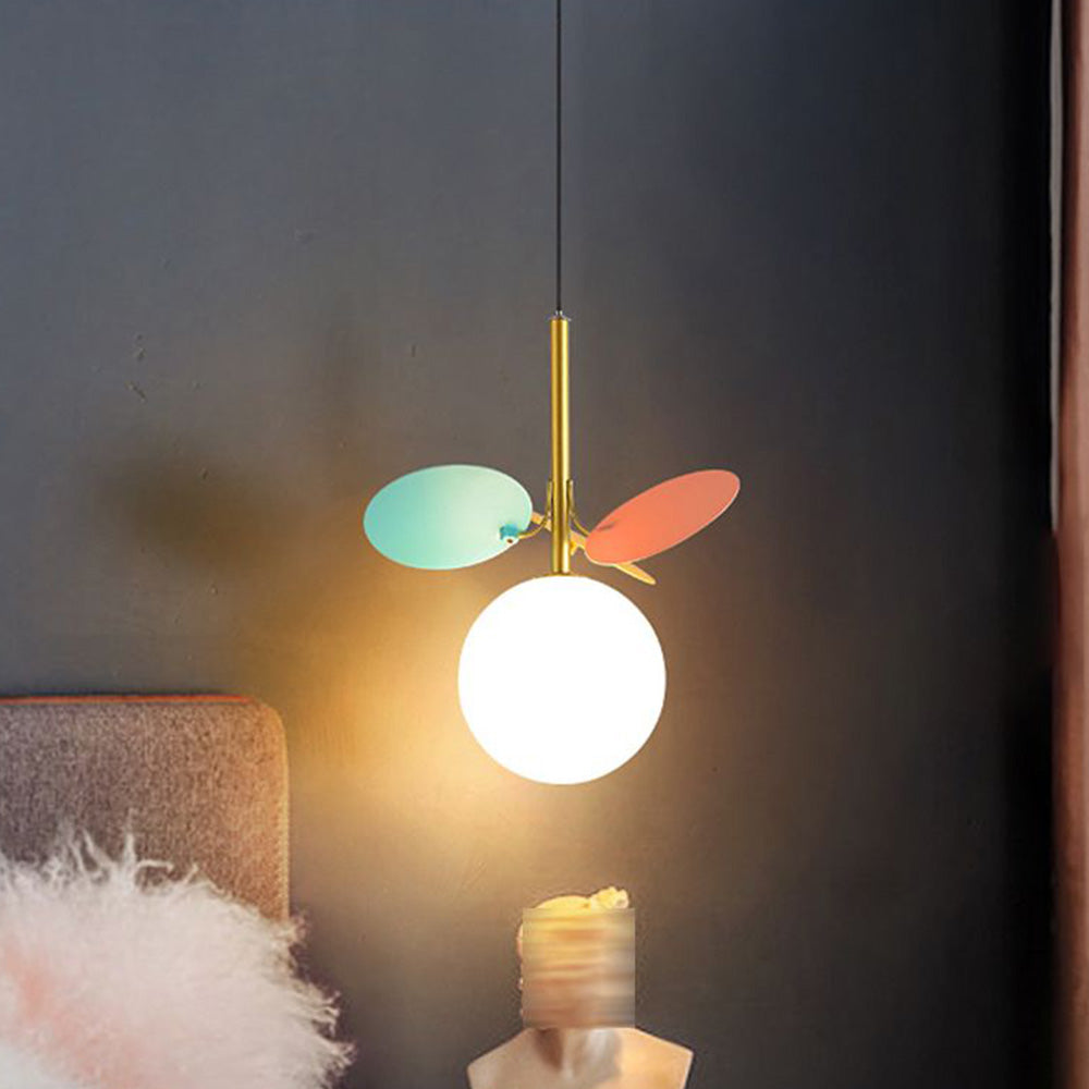 Arisha Moderne Arte Deco Globo Lampada a Sospensione Bianco Metallo/Vetro