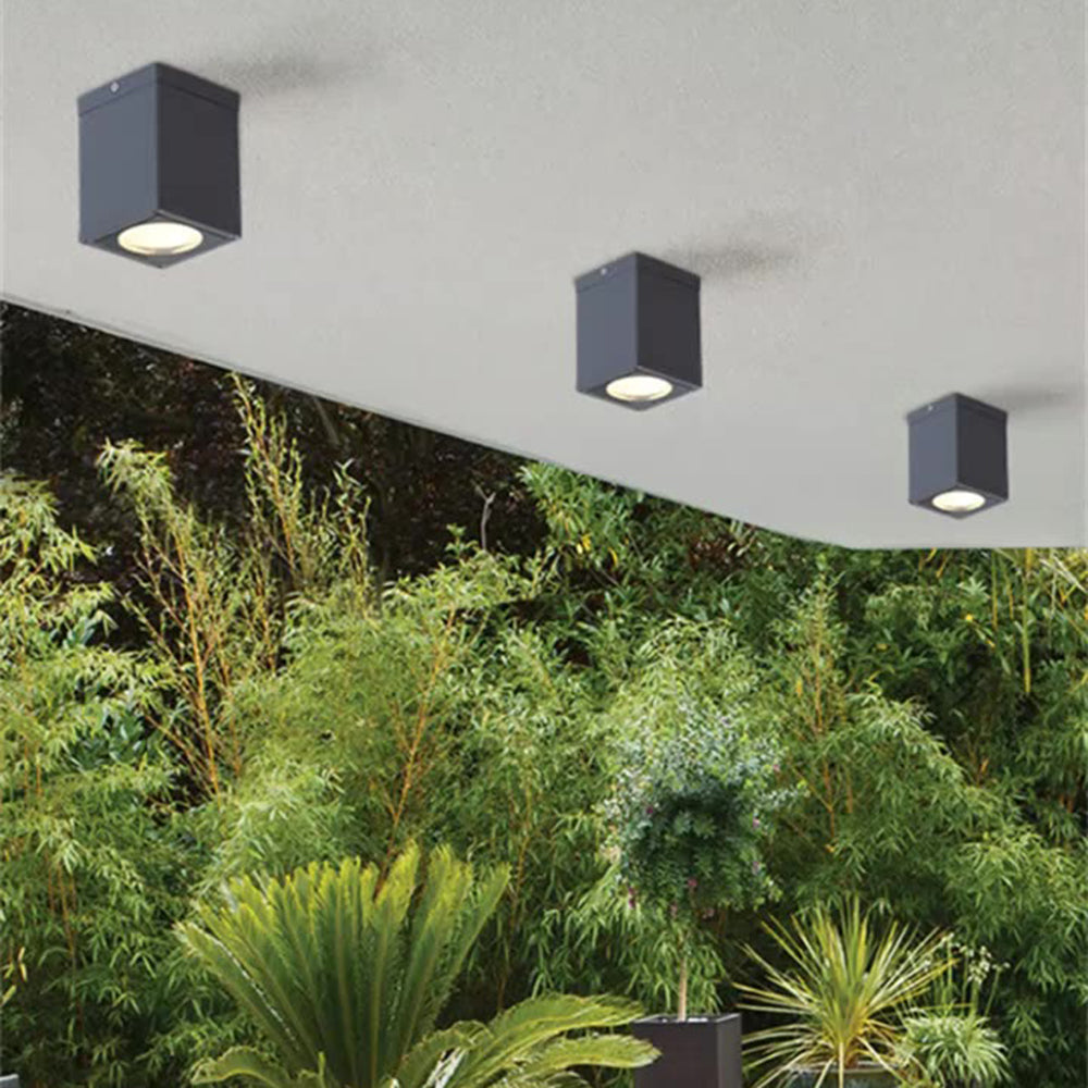 Ray Moderno Rettangolare Metallo Vetro Lampade da Esterno Giardino