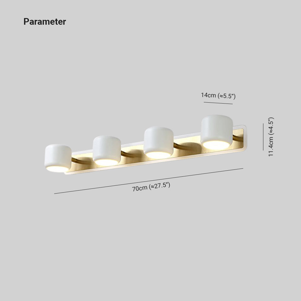 Arisha Moderno LED Specchio Anteriore Metallo Applique Minimalismo Nero/Bianco Bagno