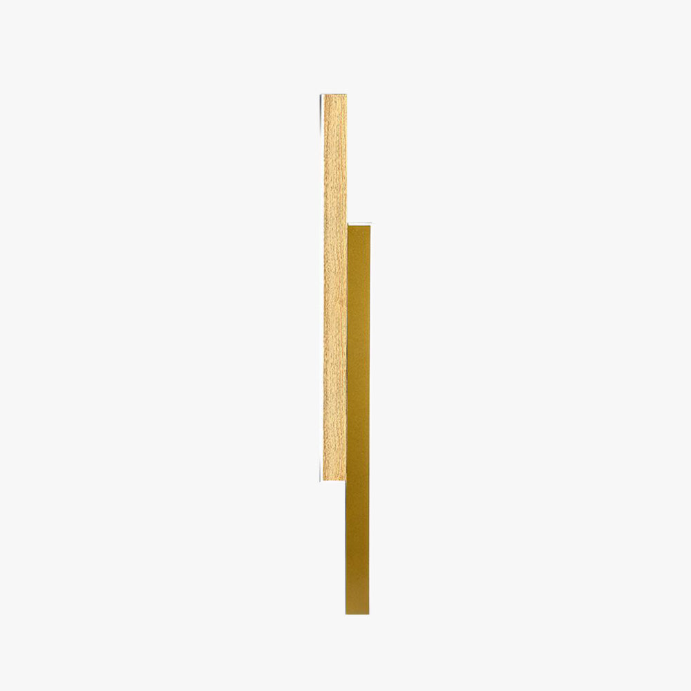 Muto Design LED Applique Metallo Acrilico Marrone/Legno Duo-Lineare Bagno