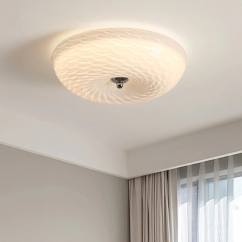Valentina Design Circolare Metallo Vetro Plafoniera Camera da Letto Soggiorno