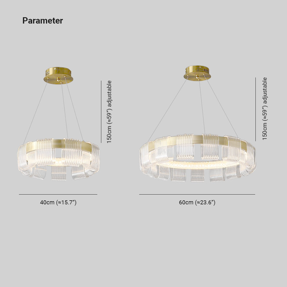 Arisha Moderno Anello Acrilico Bianco Oro Lampade a Sospensione