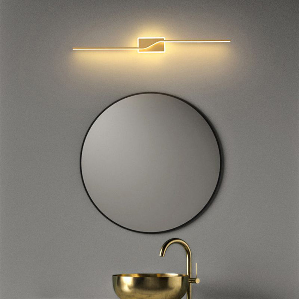 Arisha Applique LED Lusso Moderno Curvo Lineare Metallo, Oro,Bagno