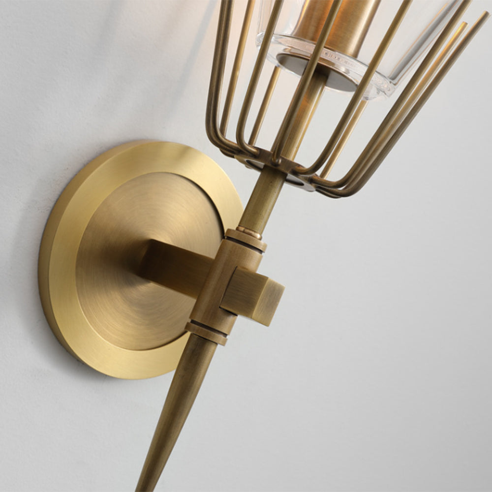 Arisha Classico Moderni LED Applique Metallo Vetro Oro Camera da Letto/Soggiorno