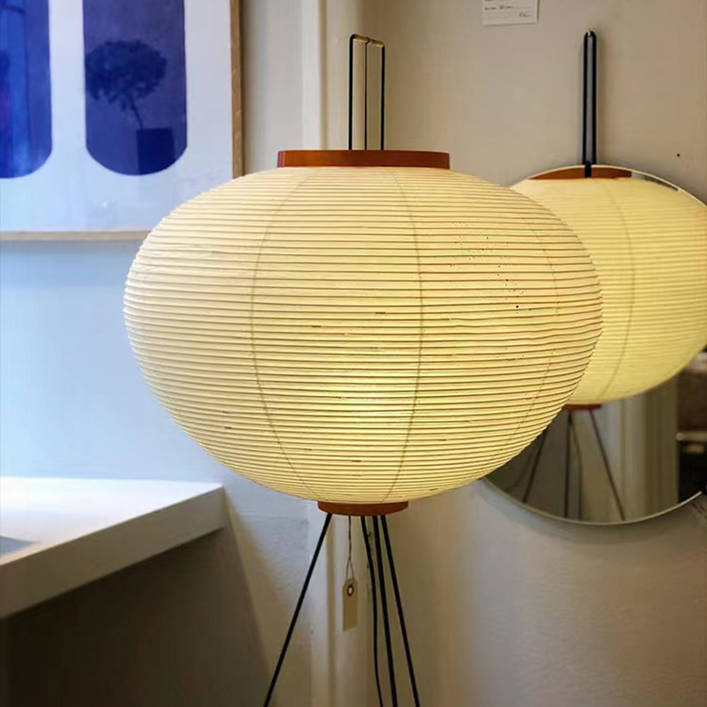 Ritta Moderne Minimalista Treppiede Lanterna Carta Lampade da Terra Bianco