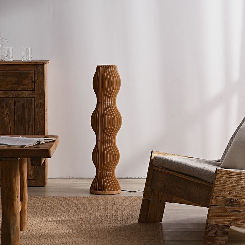 Muto Creative Uniche Moderno Legno Cachi Lampade da Terra