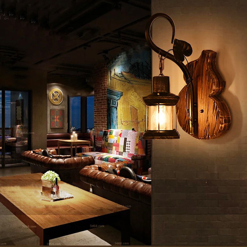 Epoch Industriale LED Cucurbitacea Applique Legno/Metallo Soggiorno/Camera da Letto