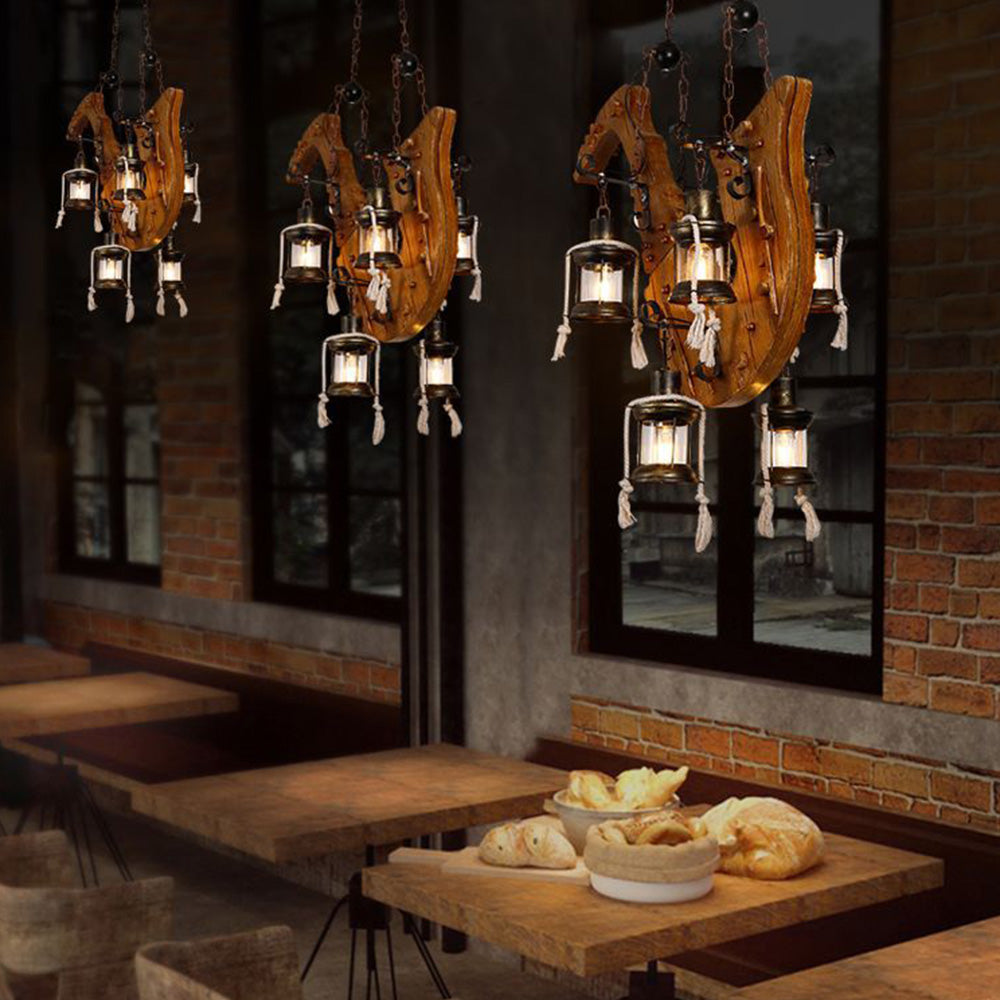 Epoch Lampade a Sospensione Retro Sassofono Metallo/Legno Noce