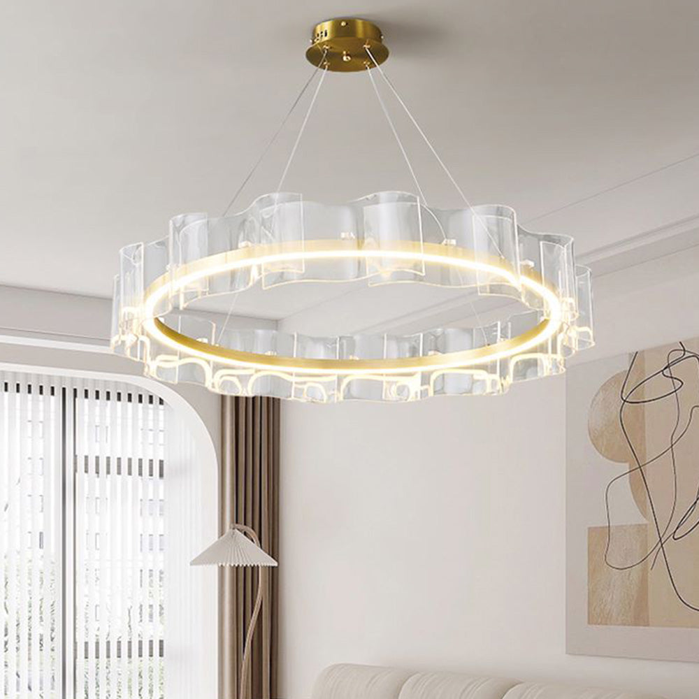 Arisha Creative Anello Metallo Acrilico Lampade a Sospensione