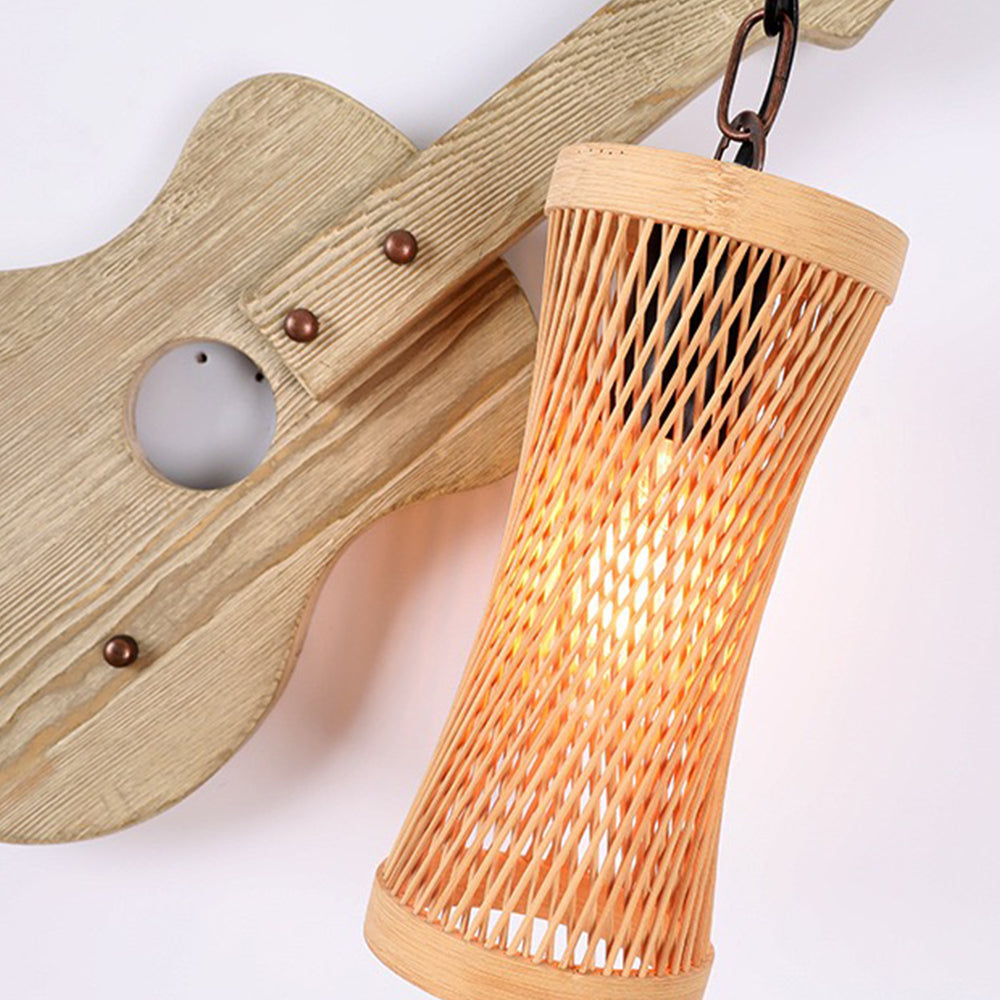 Silva Moderni Design LED Chitarra Applique Metallo Legno Soggiorno/Camera da Letto