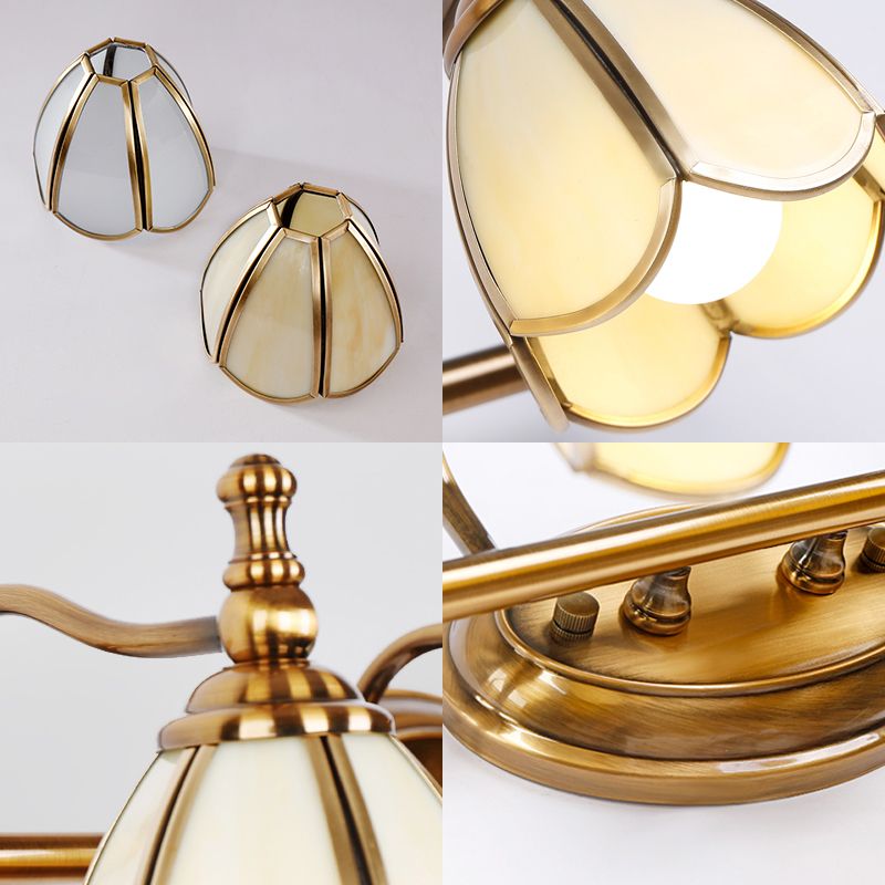 Arisha Vetro LED Fiore Bellissimo Vintage Applique Metallo Bianco/Giallo Soggiorno/Camera da Letto