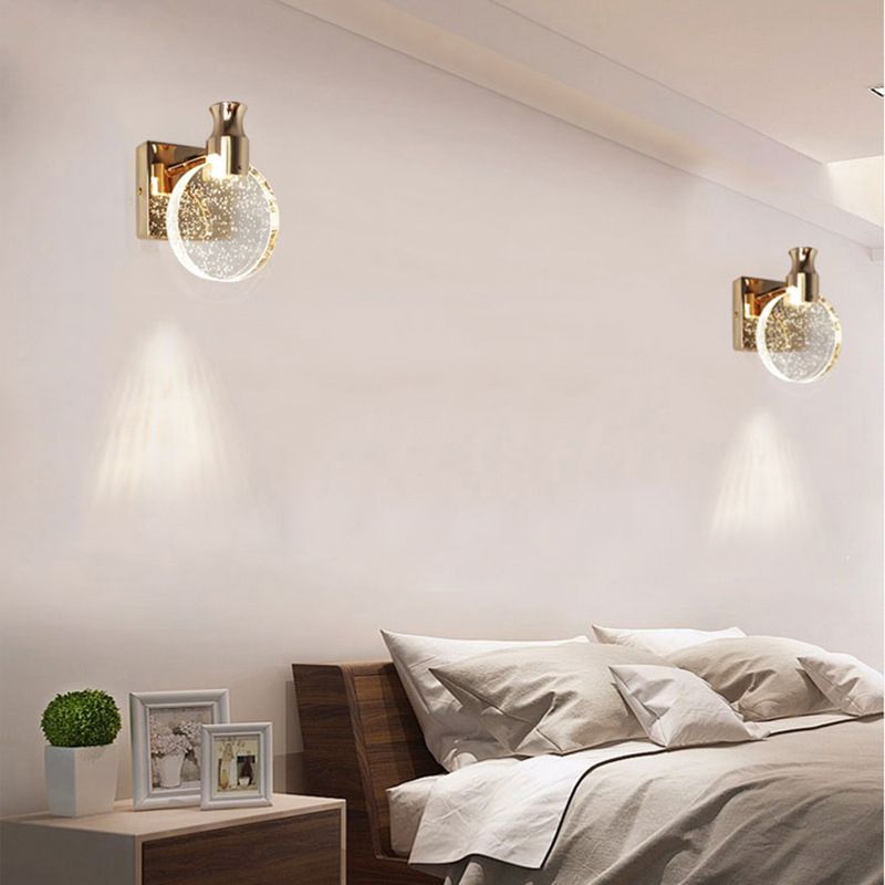 Kristy Design LED Moderni Girare Applique Metallo Oro/Argento Specchio Bagno
