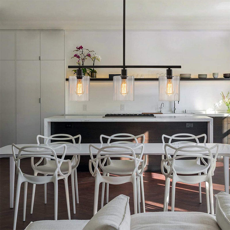 Arisha Industria Minimalista LED Lampadari Nero Metallo Cucina