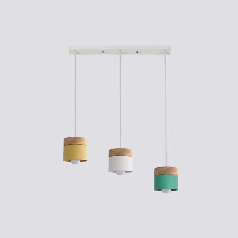 Valentina Nordiche Colorato LED Lampade a Sospensione Metallo/Legno Globo Soggiorno/Camera da Letto