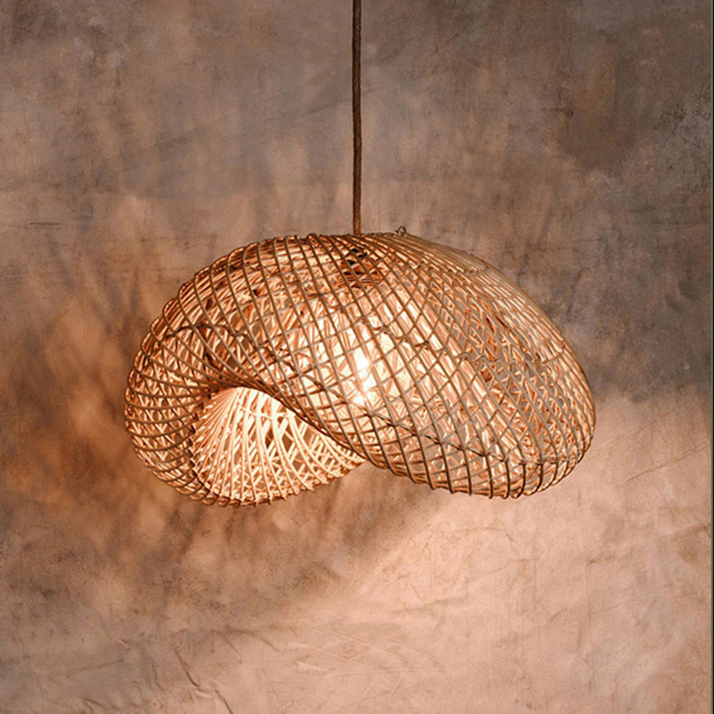 Ritta Classico LED Lampade a Sospensione Metallo Rattan Nativo Soggiorno