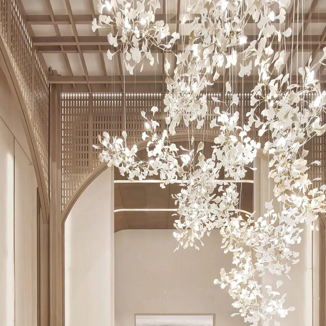 Olivia Design Bellissimo LED Lampade a Sospensione Irregolare Ginkgo Biloba Metallo Ceramico Soggiorno