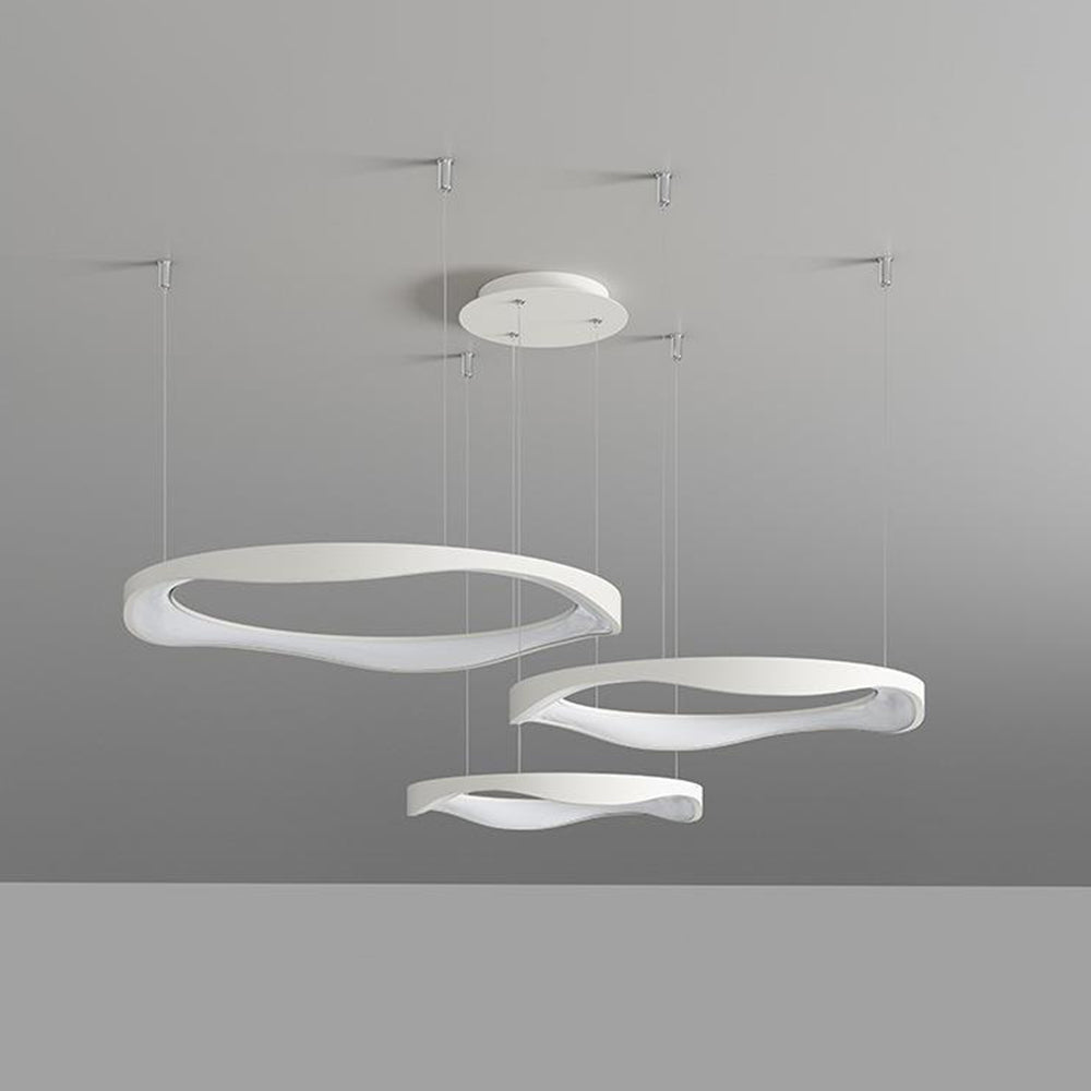 Arisha Moderna LED Lampada a Sospensione Nero/Banco Rotondo Sala da Pranzo