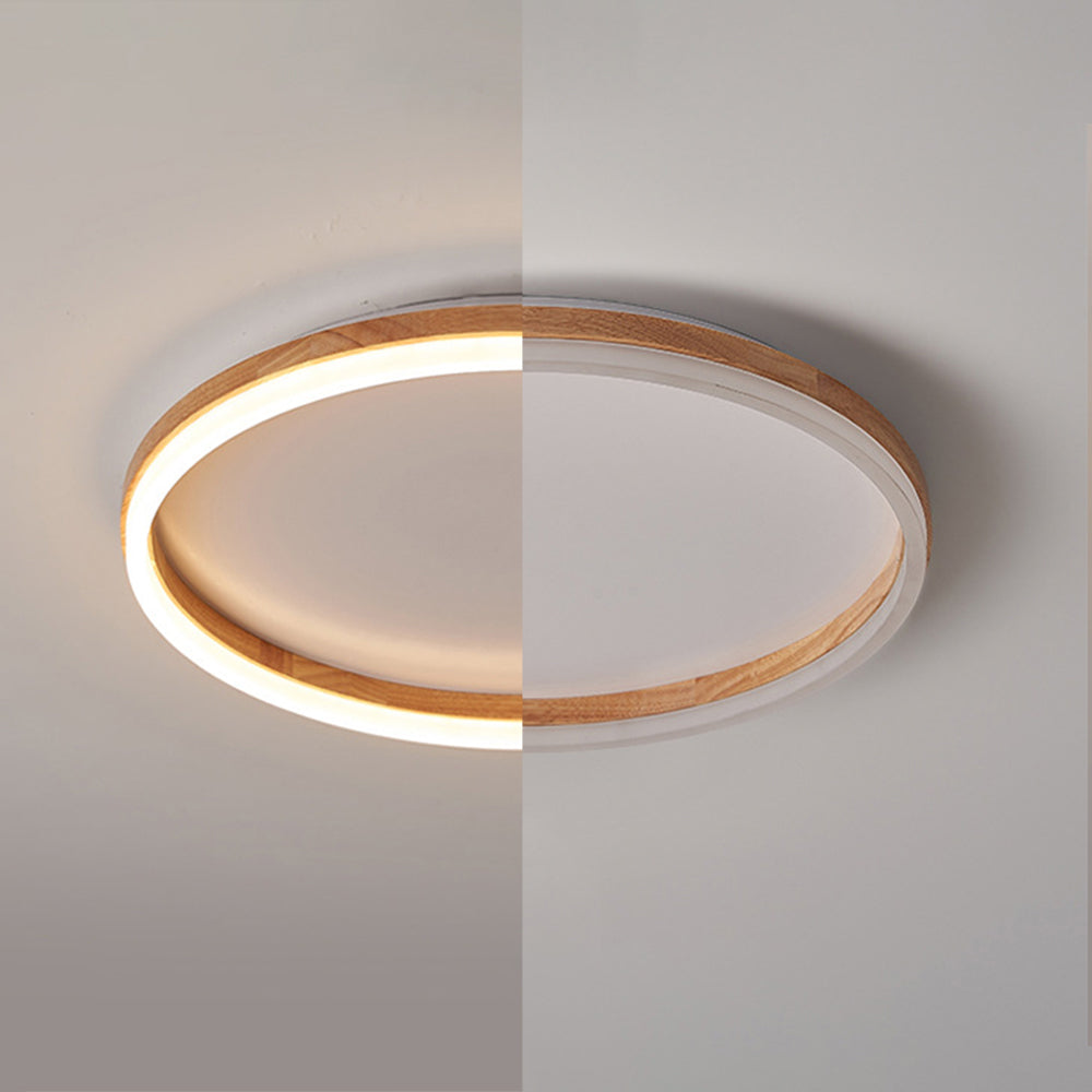 Muto Moderne LED Plafoniere Legno/Acrilico Rotonda Dimmerabile