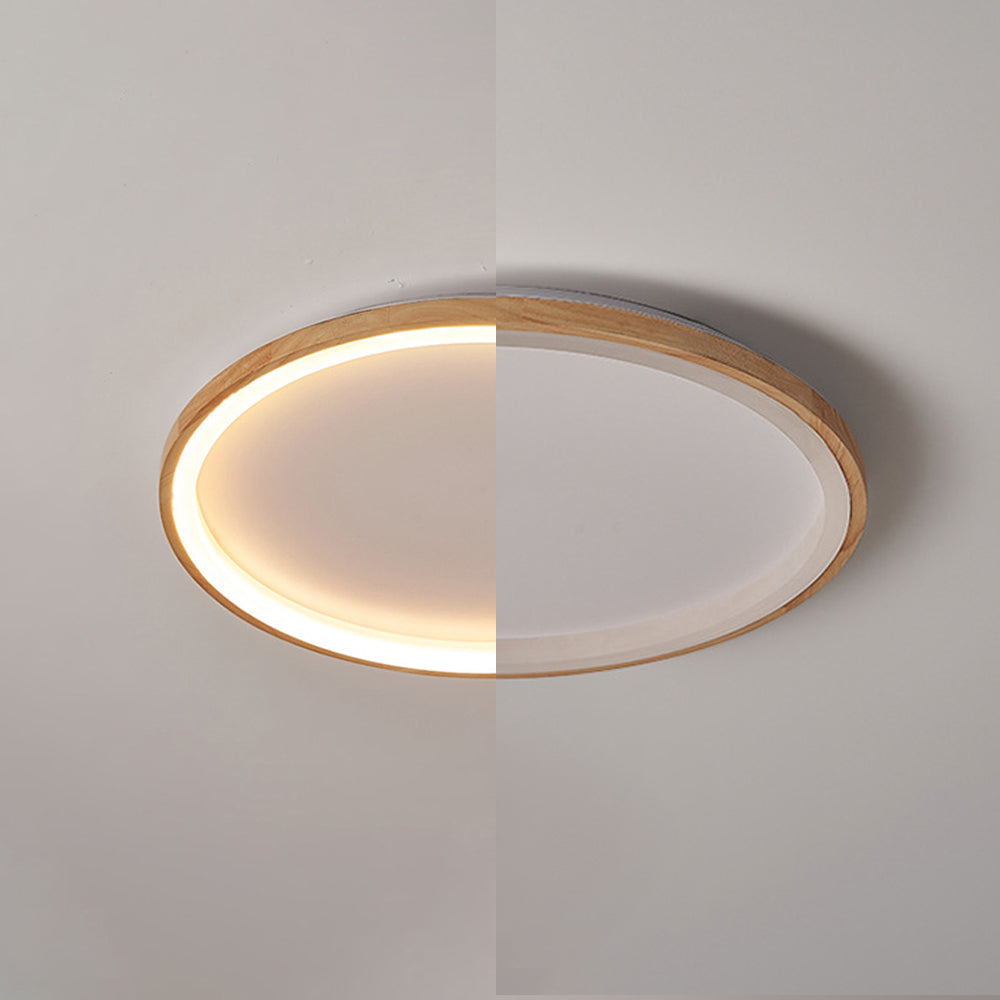 Muto Moderne LED Plafoniere Legno/Acrilico Economico Rotonda Anello Regolabile