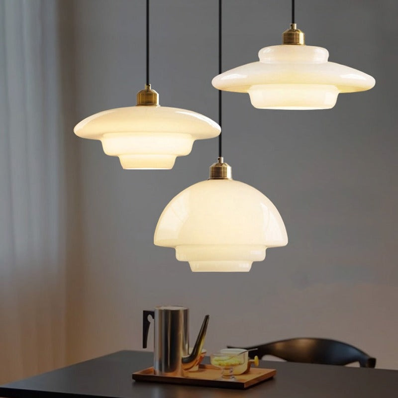 Arisha Mezzo Secolo Arte Lampade a Sospensione Metallo Vetro Sala da Pranzo