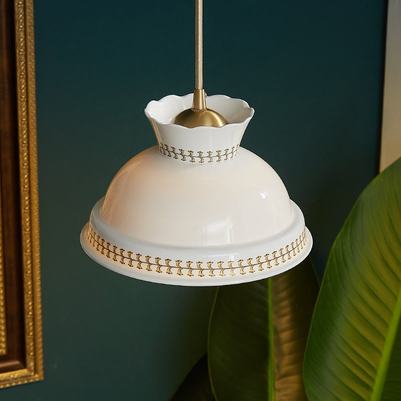 Valentina Moderna Forma Cappello LED Lanpade a Sospensione Ceramica Camera da Letto