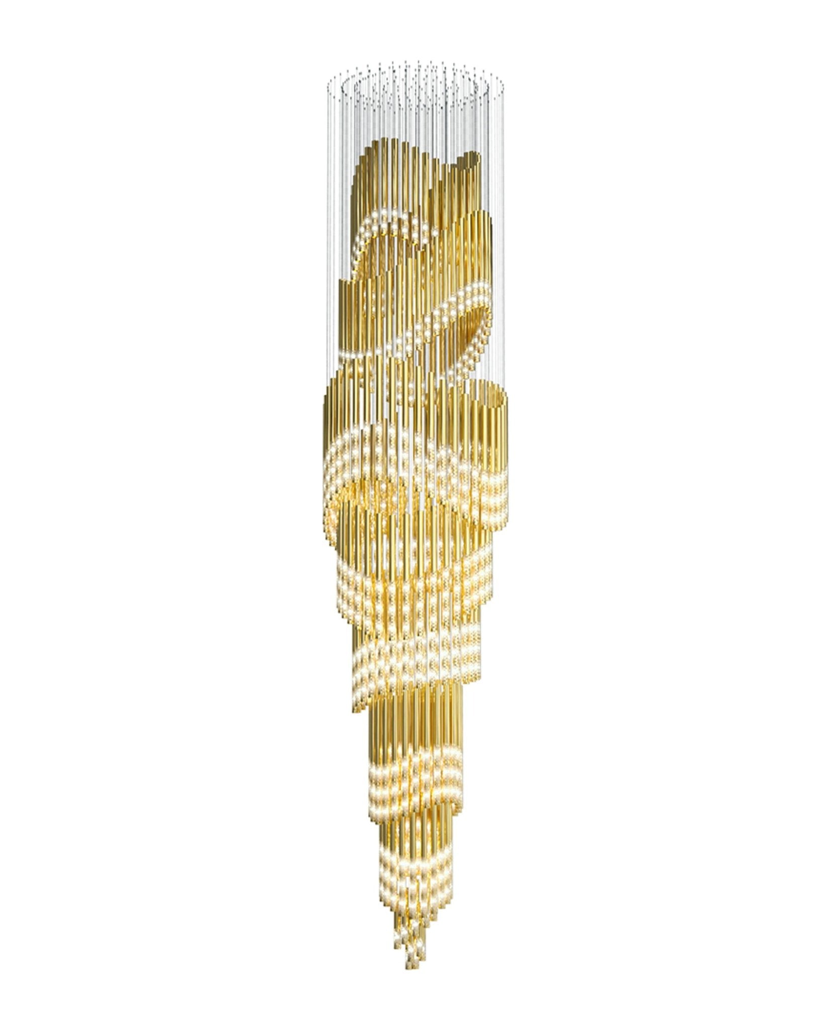 Ovynira Gold Rod Chandelier - Blowlighting