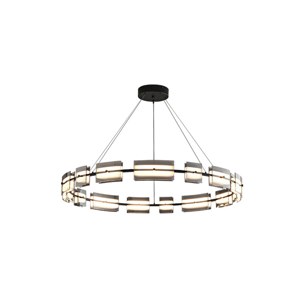 Arisha Moderno Urbano LED Anello Lampade a Sospensione Metallo Nero/Oro Soggiorno/Camera da Letto