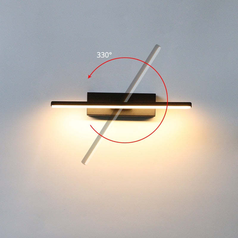 Arisha Moderna LED Applique Nero/Bianco Girevole Camera da Letto Soggiorno