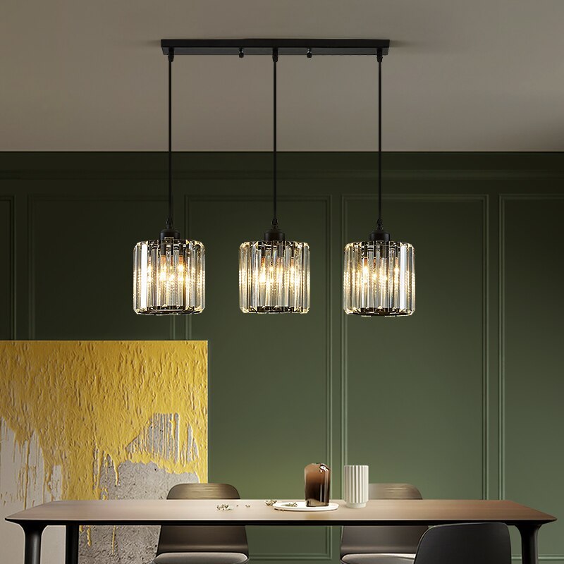 Arisha Moderna LED Lampada a Sospensione Vetro Cilindro Nero/Oro Grappolo Soggiorno/Camera da LettoSoggiorno/Camera da Letto
