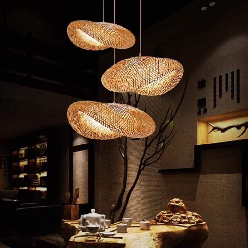 Ritta Moderne LED Lampade a Sospensione Bambù Sala da Pranzo/Cucina