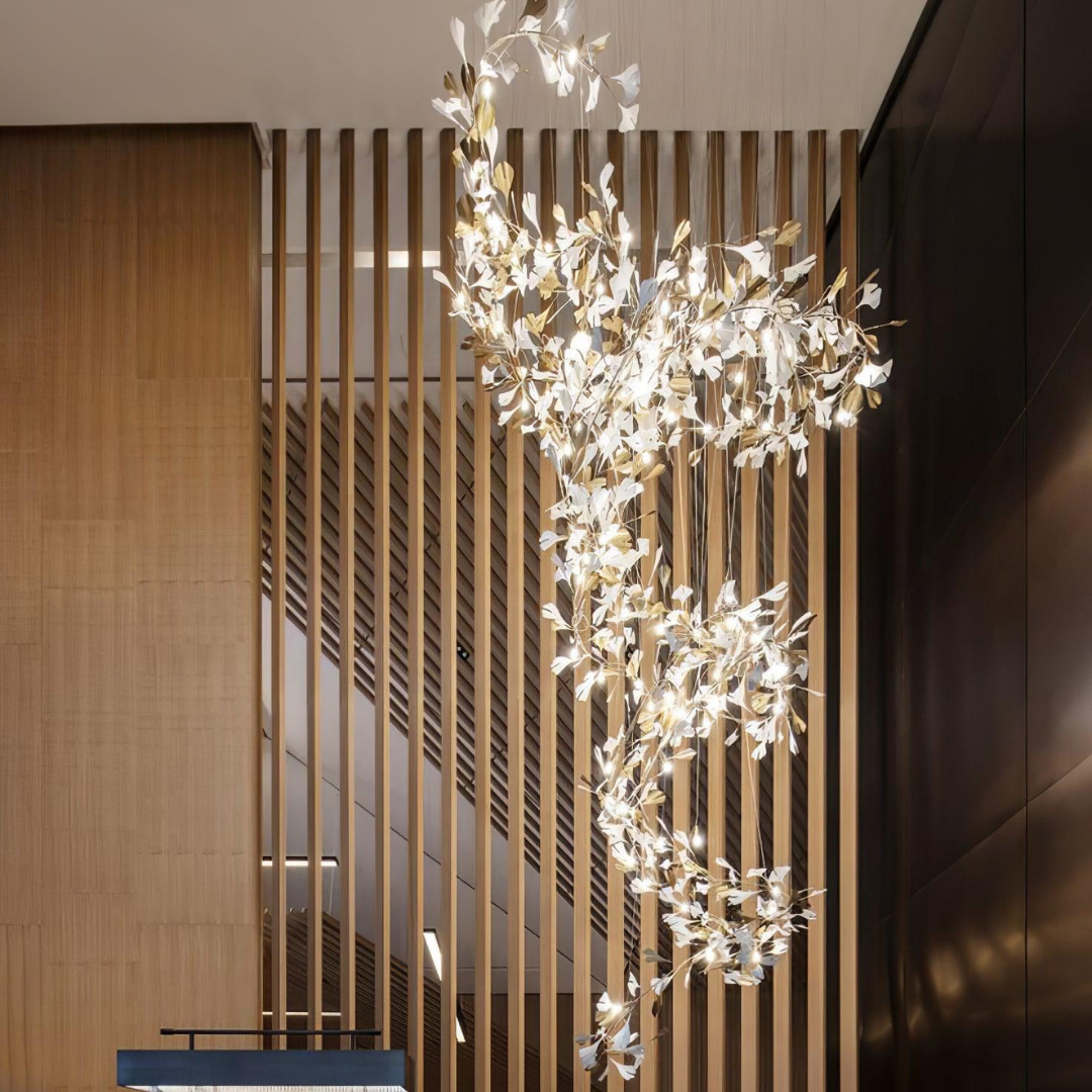 Olivia Design Bellissimo LED Lampade a Sospensione Irregolare Ginkgo Biloba Metallo Ceramico Soggiorno