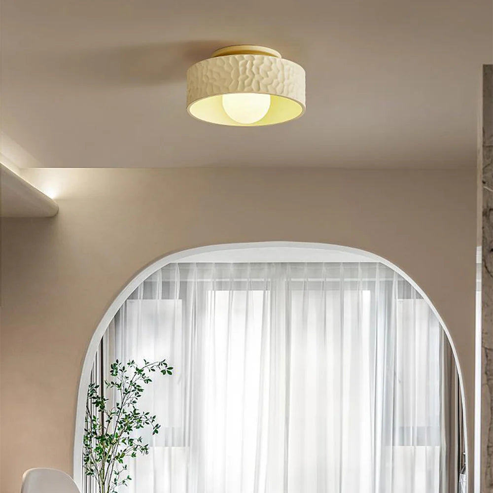 Arisha Moderno Resina Vetro Plafoniera Beige Camera da letto Soggiorno