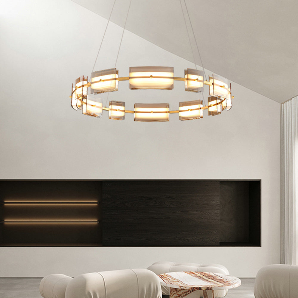 Arisha Moderno Urbano LED Anello Lampade a Sospensione Metallo Nero/Oro Soggiorno/Camera da Letto