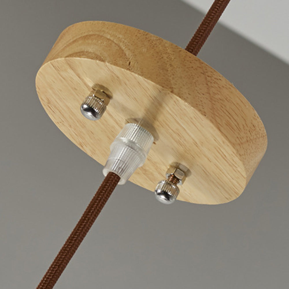 Muto Moderne LED Gabbia Lampade a Sospensione Legno Tessuto Oro Soggiorno/Camera da Letto