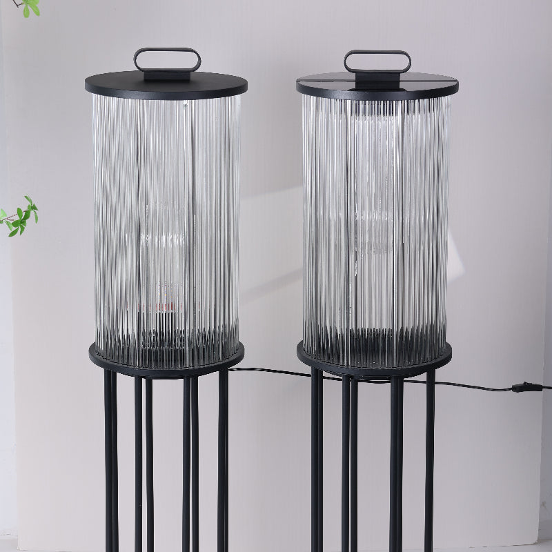 Arisha Moderna LED Lampada da Terra Metallo/Vetro Nero Giardino