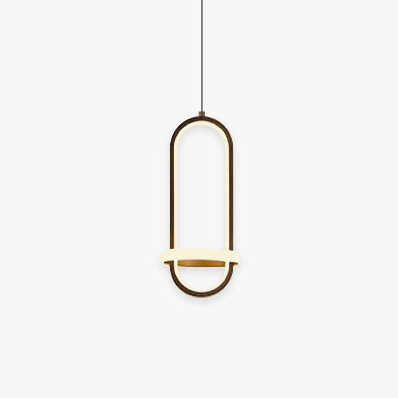 Arisha Minimalista Moderna LED Lampada a Sospensione Squillo LED Nero/Oro Soggiorno/Camera da Letto