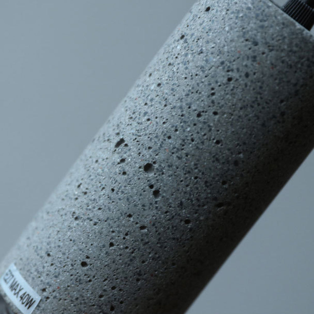 Arisha Moderni LED Wabi-Sabi Lampada a Sospensione Cilindrica Industriale Cemento/Metallo